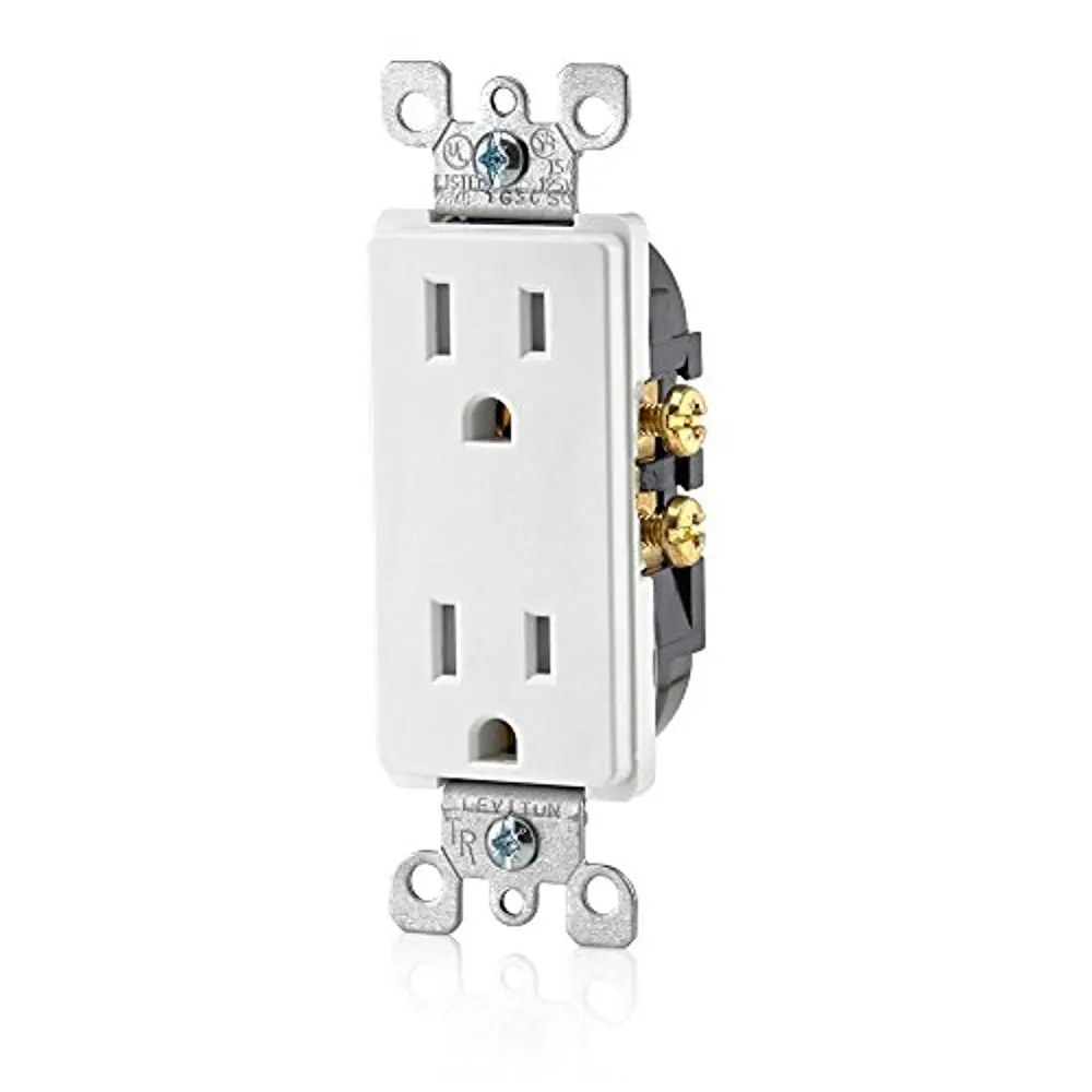 

15 Amp Decora Tamper-Resistant Duplex Electrical Wall Outlet, T5325, White