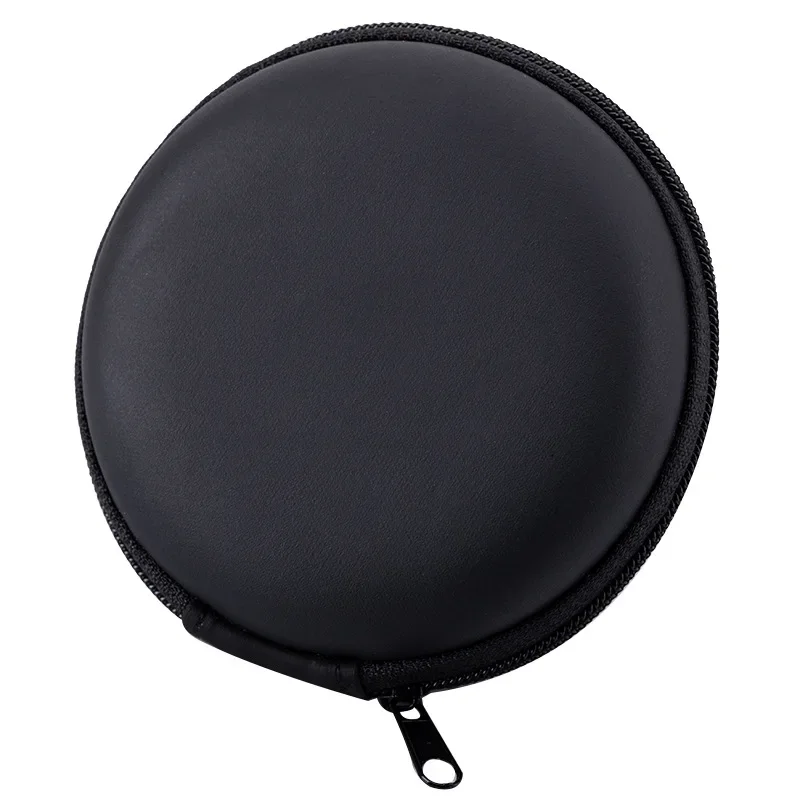 Mini Bolsa Redonda de Armazenamento em EVA, Tecido Composto, À Prova de Choque, com Zíper, Organizador Portátil para Fones de Ouvido, Cabos de Dados e Armazenamento em Viagem