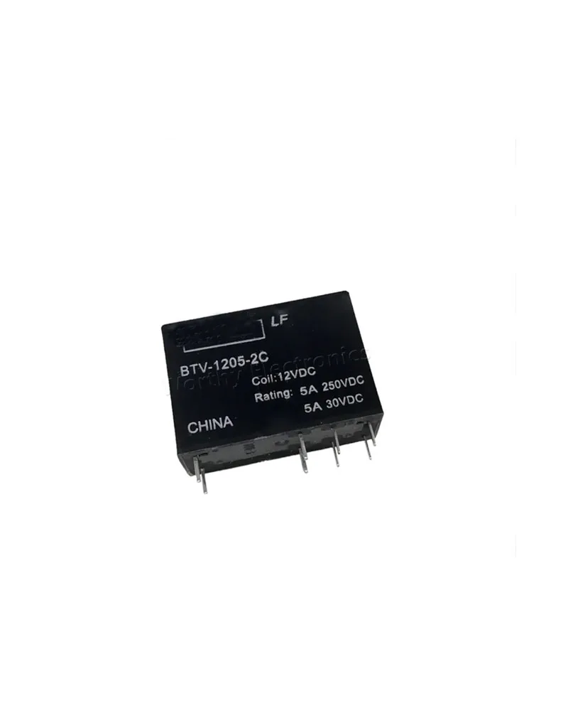 Free shipping  10pcs/lot BTV-1205-2C /12VDC/5A 250VAC/5A 30VDC Relay New and original