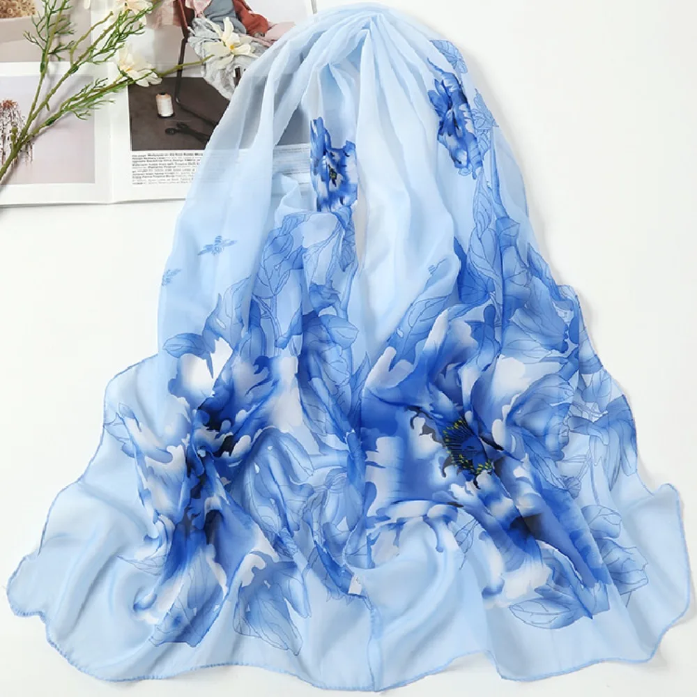 

Printing Head Wrap Ladies Chiffon Scarf Silk Scarf Beach Shawl Summer Beach Sarong Scarf Voile Femme Musulman Hijab