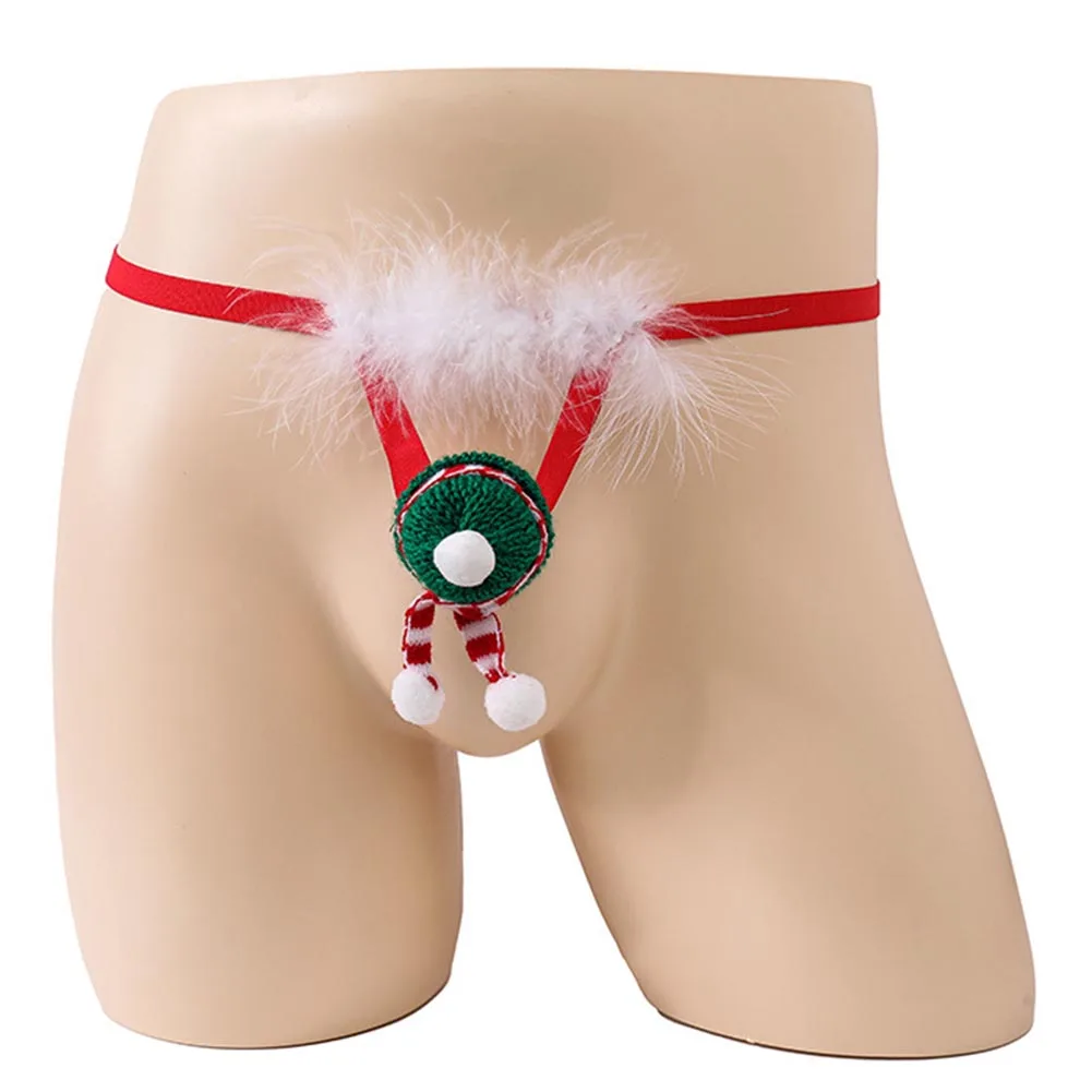 

Male Christmas T-Back Gifts For Men G-Strings Lingerie Breathable Erotic Underpants Elastic Underwear Femboy Crotchless Thong