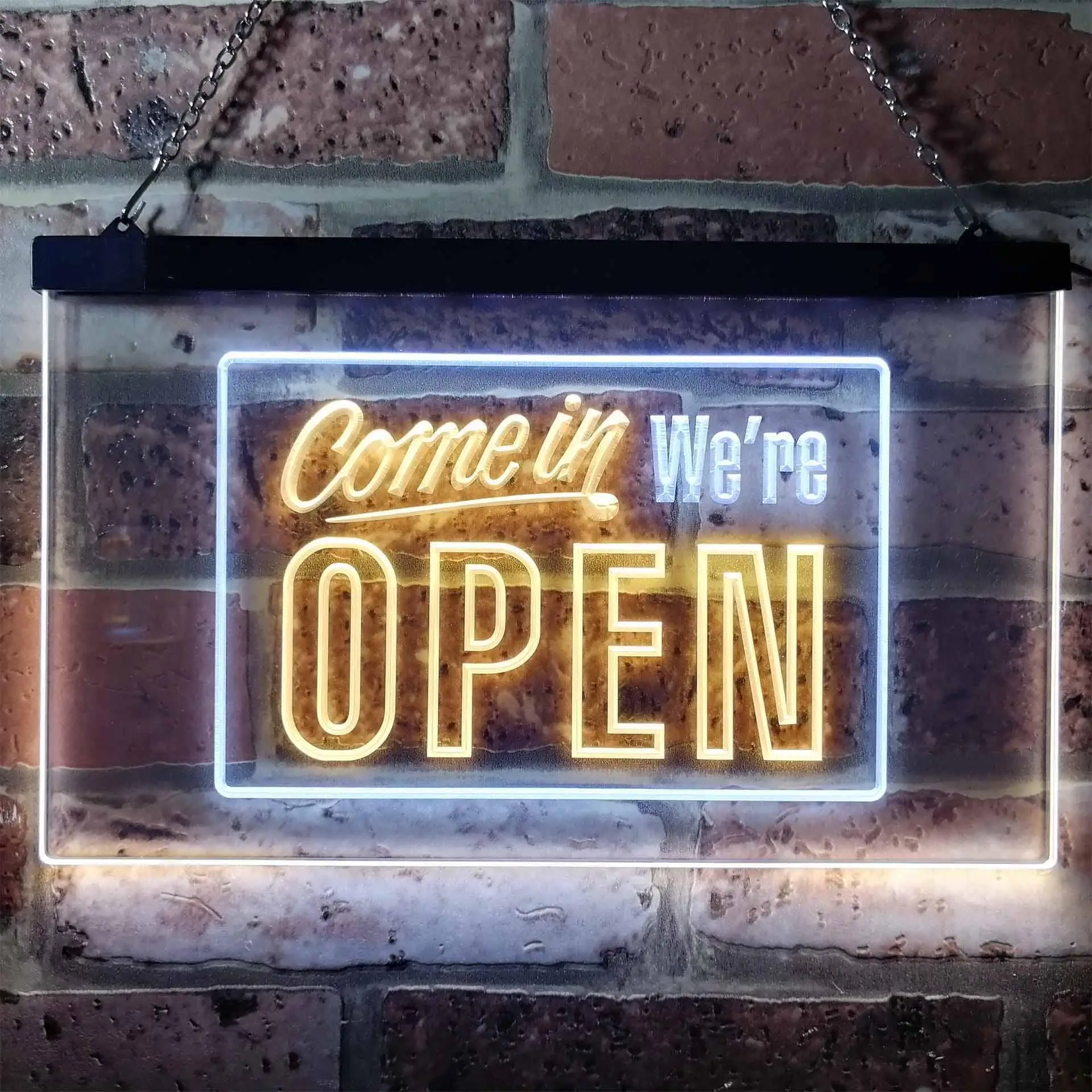 Come in We're Open Welcome Plaque Dual Color Led Neon Sign st6-i0001