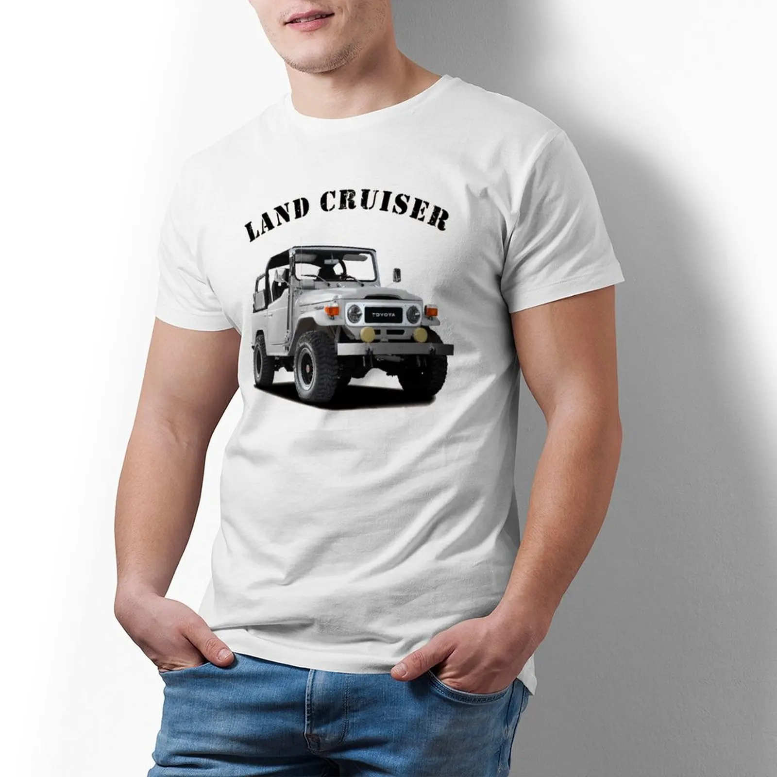 The Land Cruiser T Shirt Man SUV Classic Streetwear Cotton T-Shirts Beach Crew Neck Trending Tee Shirt Custom Plus Size Clothing