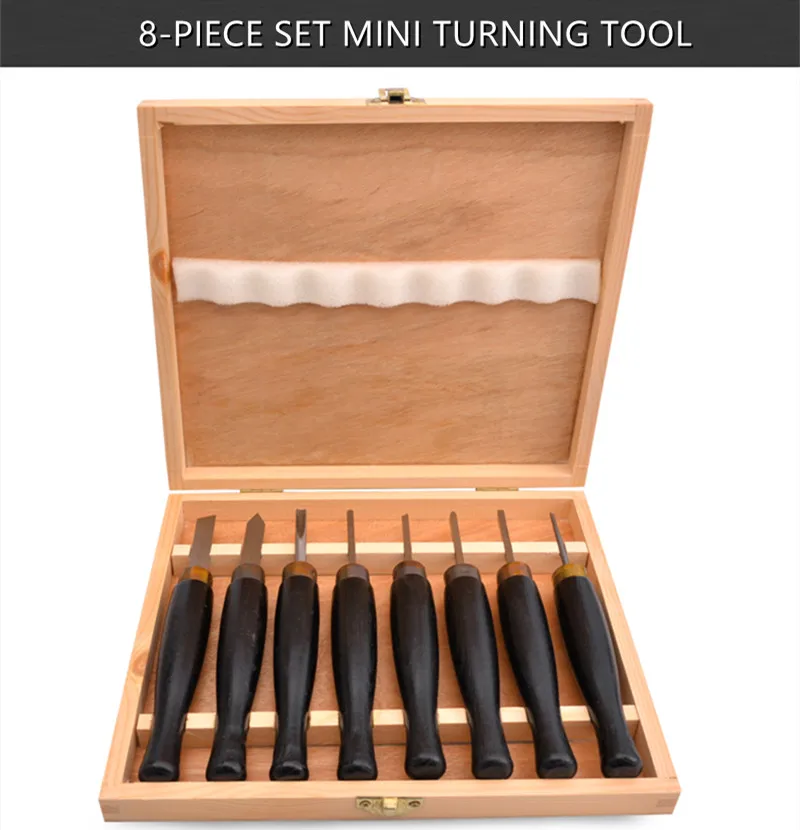 

8pcs/set HSS Lathe Chisel Set Woodworking Turning Tool set HSS High Speed Steel Semicircle Knife Hand-held Wooden Turning Tool