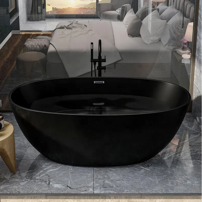 

Hotel Acrylic Bath Tub Solid Surface Outdoor Bathtubs Black Tub
