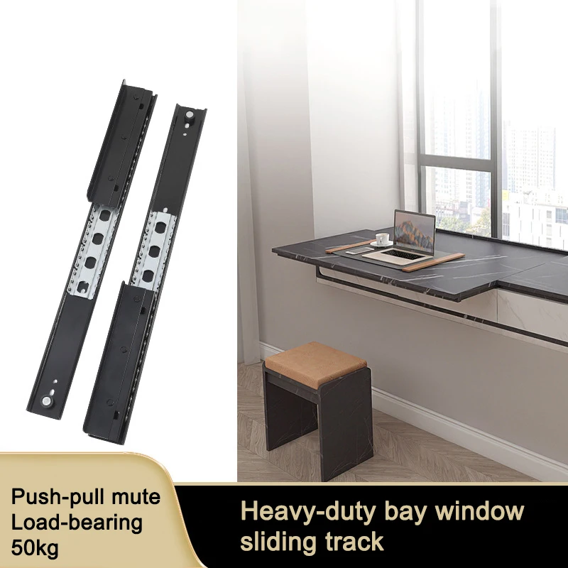 

Heavy-duty Bay Window Sliding Rail Desktop Side Telescopic Extension Pull-out Rail Accessories Silent Two-section Rail