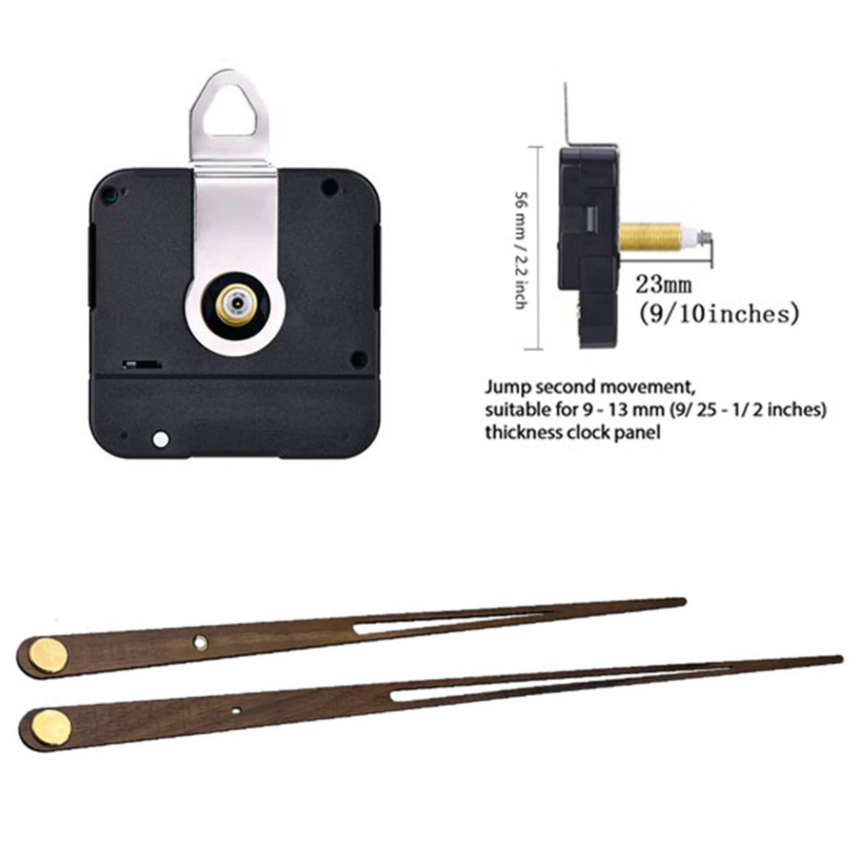 ABFW High Torque Clock Movement Mechanism Large Wall Quartz Clock Long Hands Walnut Wood DIY Repair Parts Replacement 23mm
