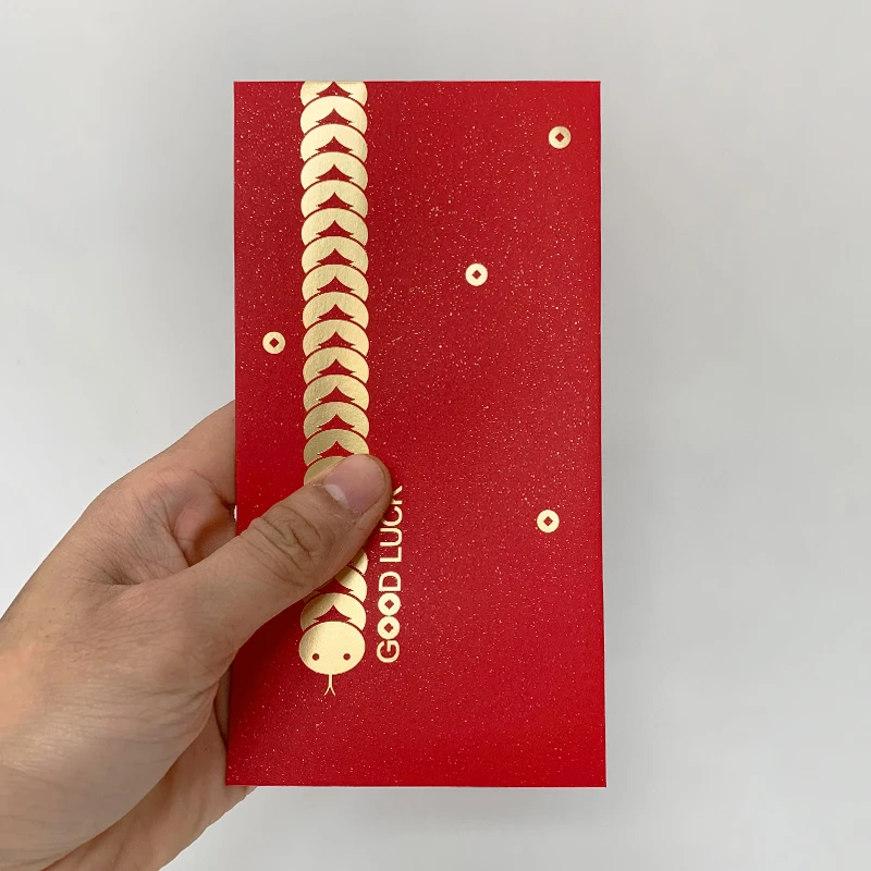 10Pcs Snake Year Red Envelope Personalized Red Bag 9x17cm Can Customize 2025 Red Pocket Chinese New Year Supplies