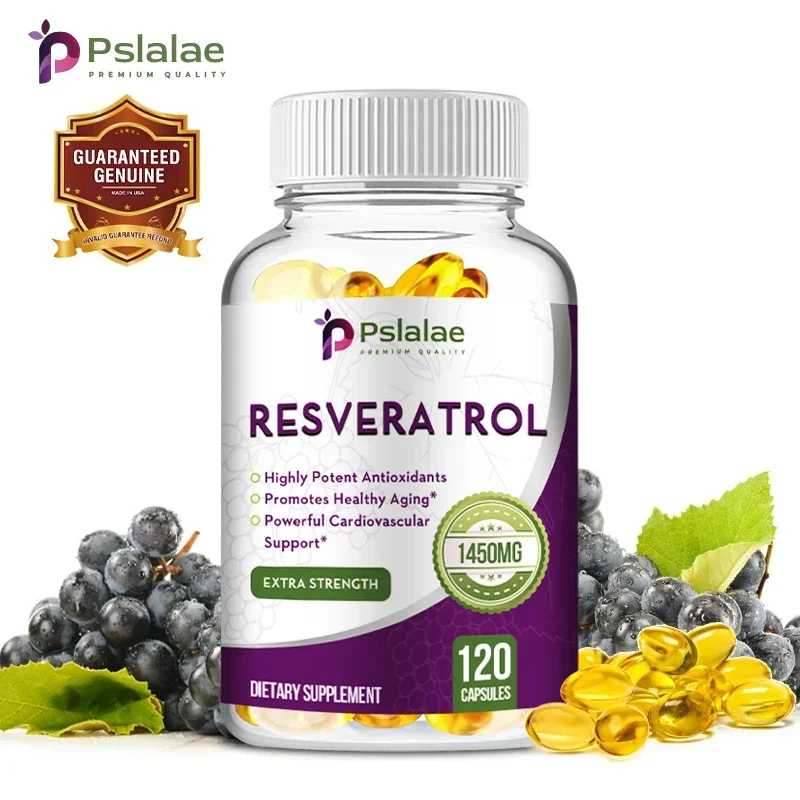 Resveratrol 1450mg - Powerful Antioxidant and Anti-aging, Immune System, Promotes Smooth Skin