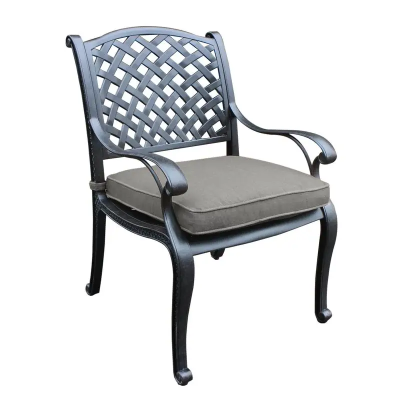 Aluminum Dining Arm Chair w/ Cushion, Versatile Indoor/Outdoor Seating
