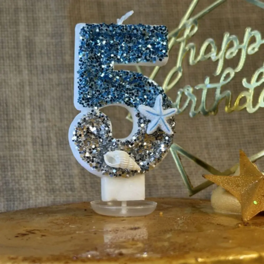Beach Shell Number Birthday Candle Summer Outdoor Party Travel Wedding Anniversary Celebration Cute Conch Starfish Decoration