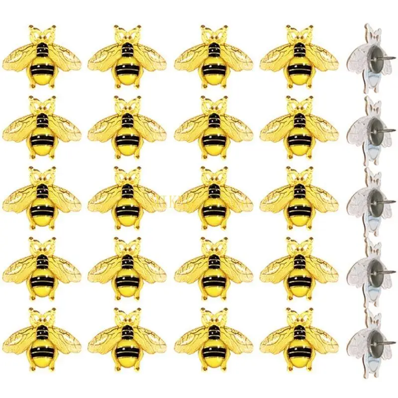 20 قطعة/الحزمة مجموعة الدبوس الزخرفية لطيف ثلاثية الأبعاد على شكل النحلة مجموعة مسامير الإبهام صندوق مختوم أفضل بيع #4