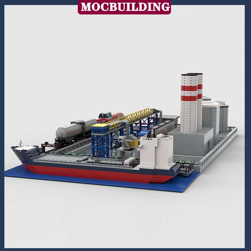 City Train Chemical Plant Model Building Block Assembly MOC Town Ship Building Puzzle Collection Series Toys