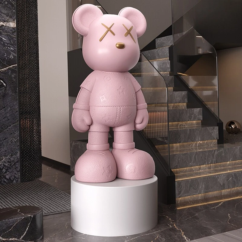 Large Floor-standing Ornaments High-grade Leather Textured Violent Bear Next To The TV Cabinet, Piggy Bank Decorations