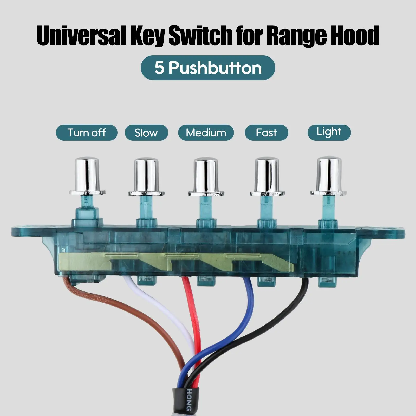 Range Hood Switch,Range Hood Pushbutton Switch,5 Button for Parts,Range Hood Key Board Switch for kitchen appliances