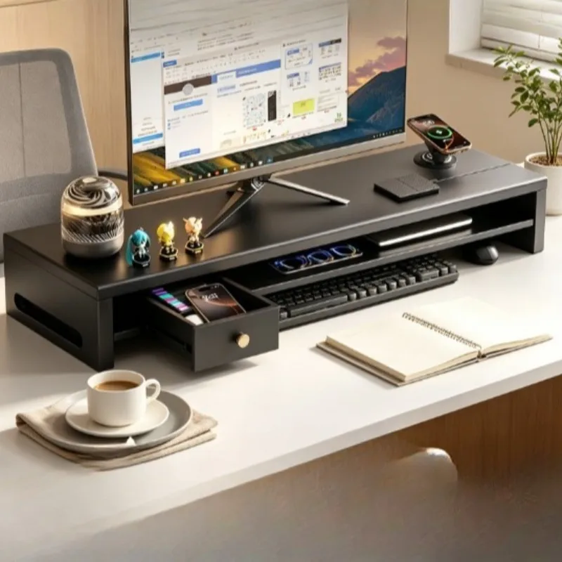 Monitor Stand Riser with USB Charging Desk Organizer Laptop Computer Screen Shelf Metal Adjustable for Home Office Gaming Desk