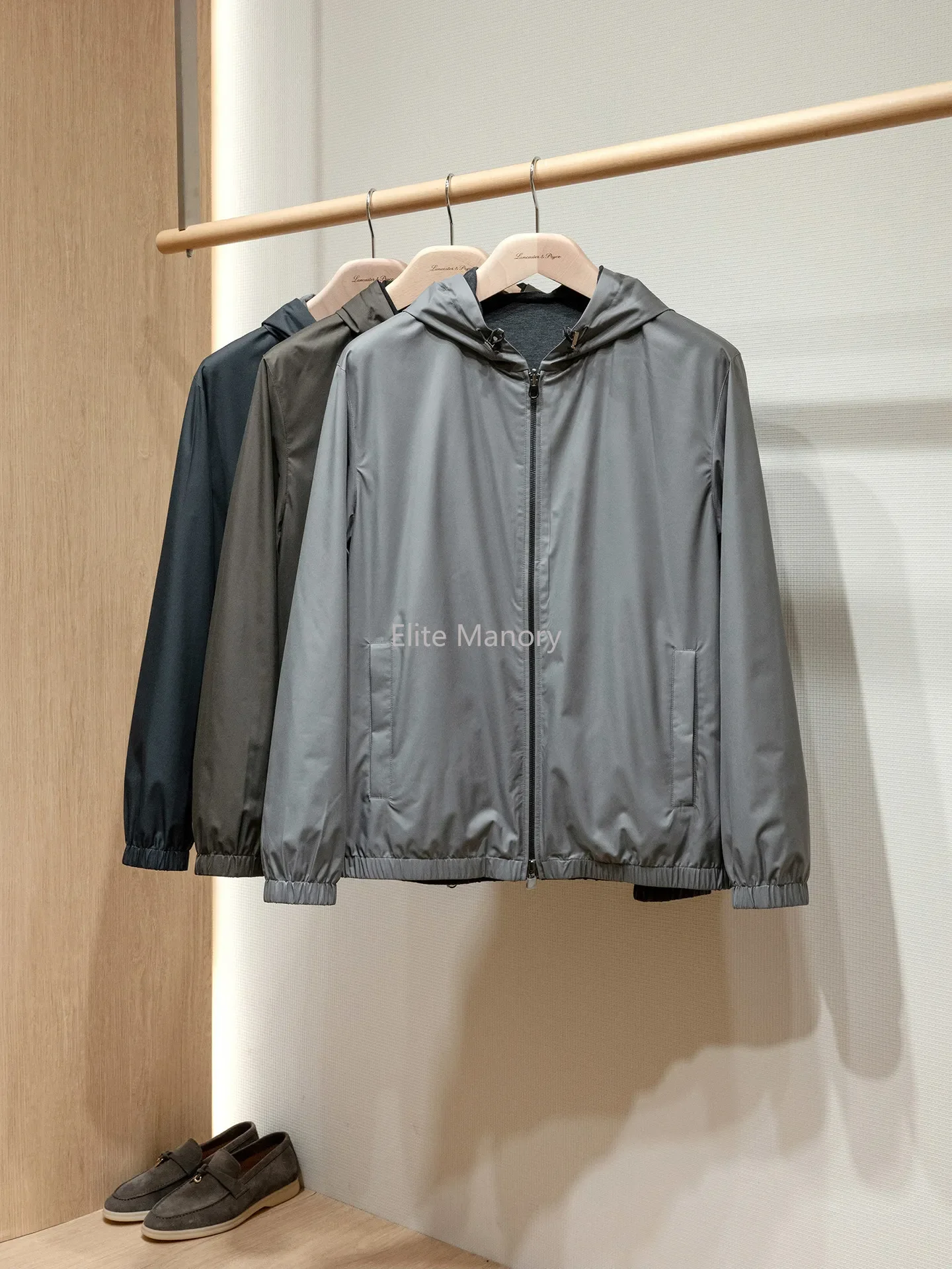 Wool Blended Casual Double Sided Hooded Jacket