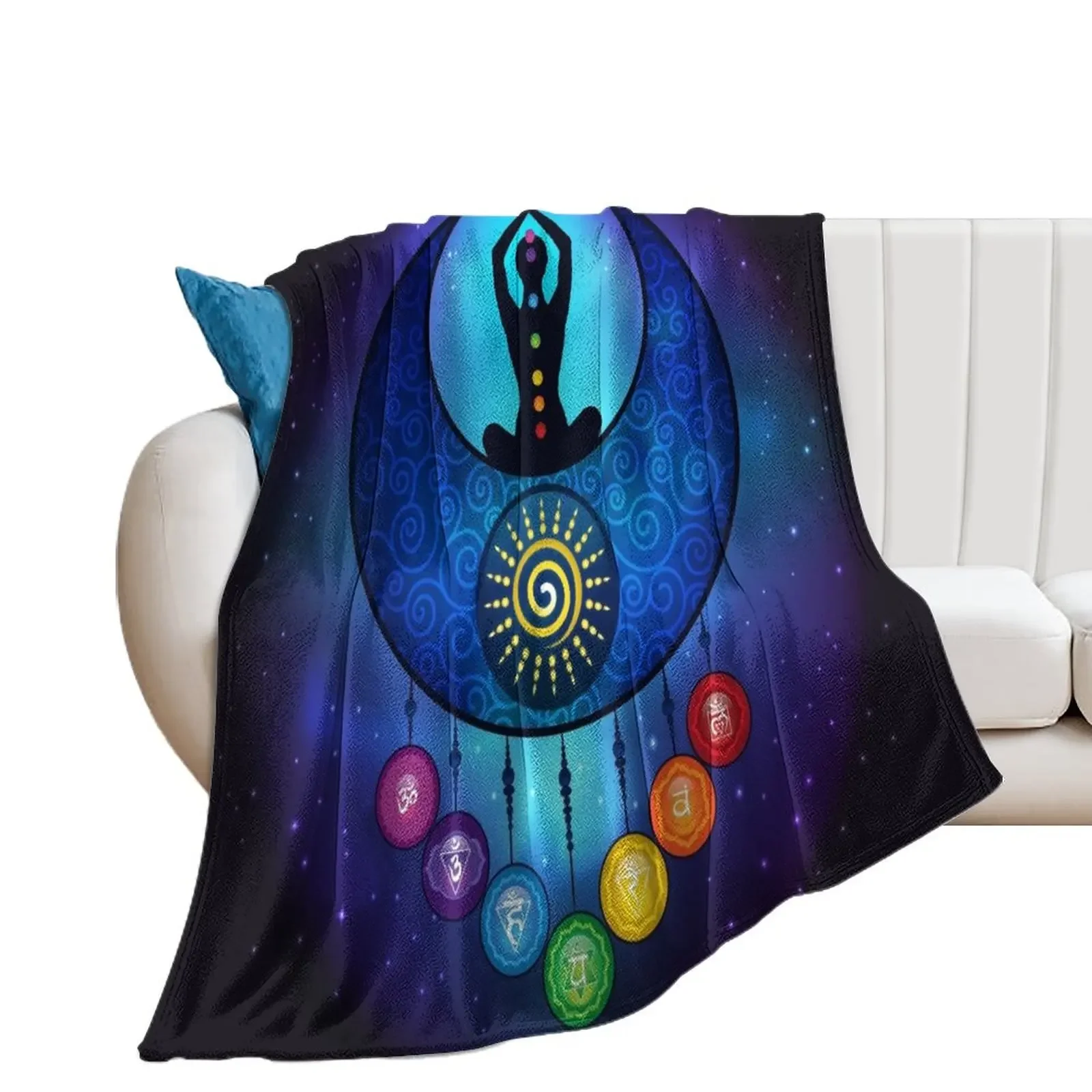 

7 Chakra Female Moon & Sun - 59 Universe Throw Blanket Warm Loose Blankets