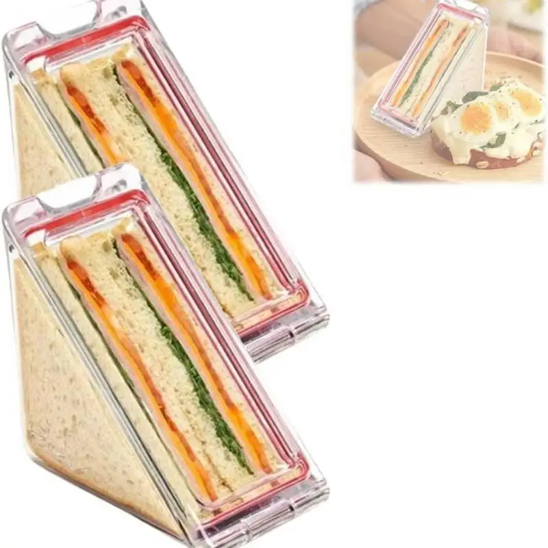 Triangle Sandwich Container reusable Sandwich Cheesecake Pie Bags Lunch Packing Box For Kitchen Food keep Freshing