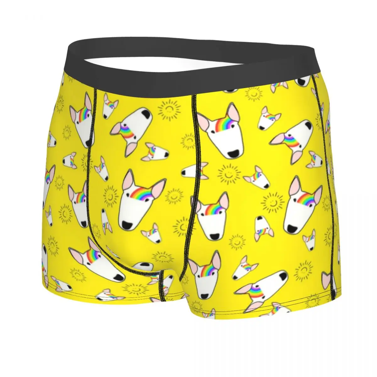 Custom Novelty Rainbow Bullies Funny Bull Terrier Boxers Shorts Panties Men's Underpants Breathable Dog Briefs Underwear