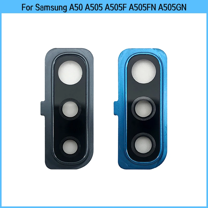 For Samsung A50 A505 A505F A505FN Phone Camera Frame With New Rear Back Camera Glass Lens Cover Replacement Part