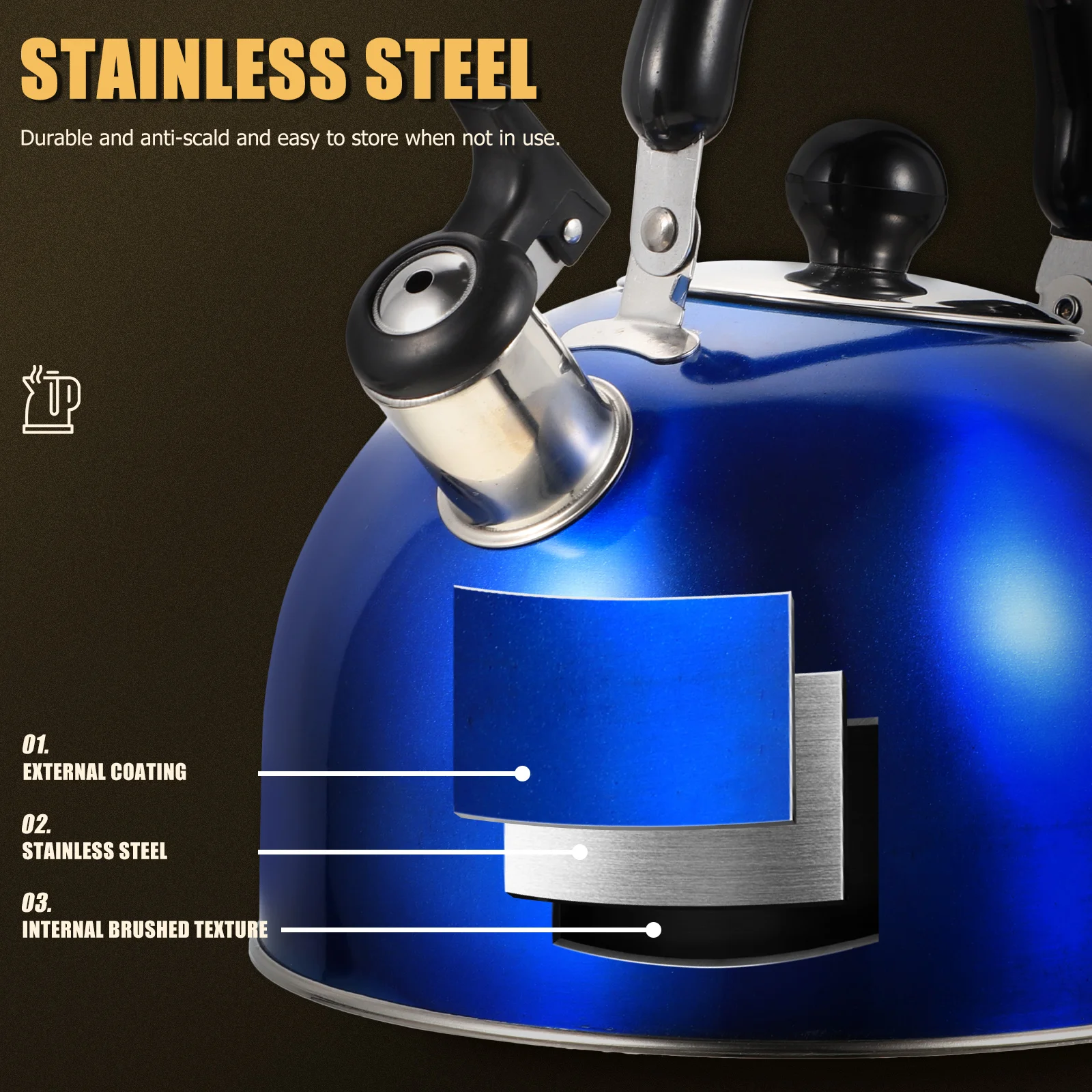 

Stainless Steel Kettle 304 Whistling Tea Pot Hot Water Kettle For Home Kitchen Spherical Boiling Pot Induction