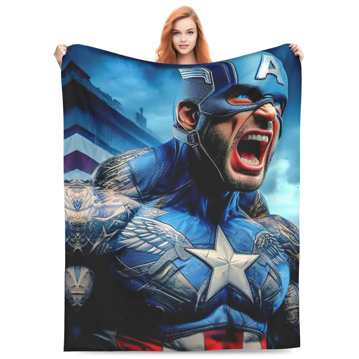 Marvel Captain America Blanket Quality Soft Bedding Throws Winter Picnic Home Decor Funny Bedspread