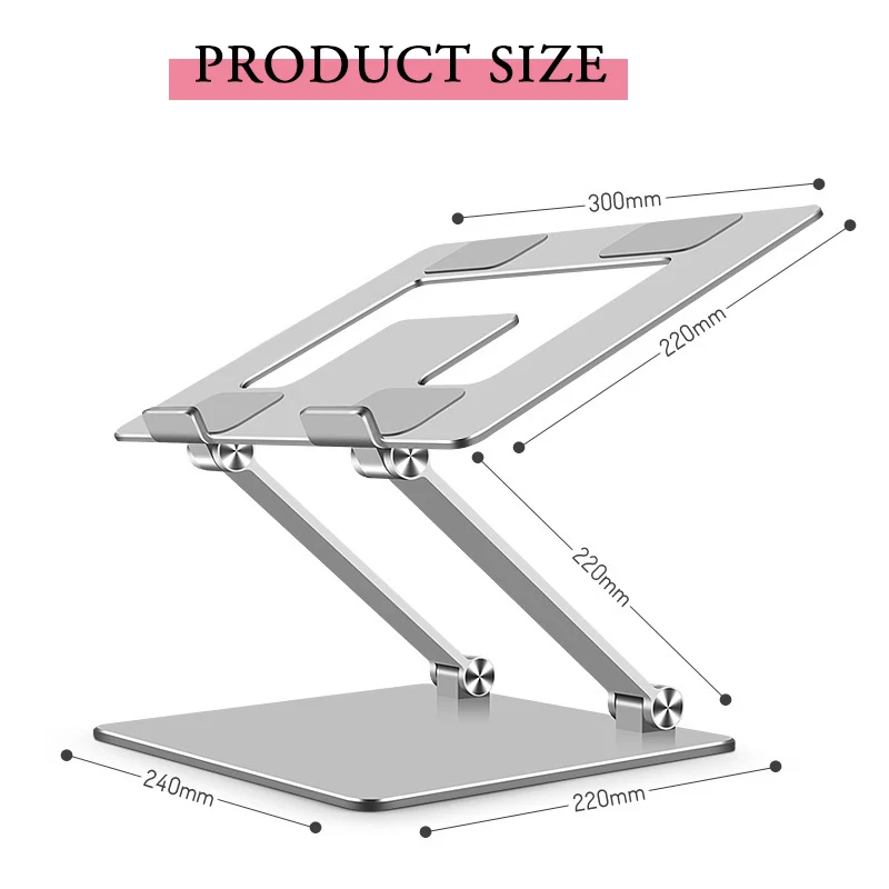 Imagem -04 - Suporte de Alumínio Ajustável para Laptop Base para Mesa Cama Notebook Desktop Dobrável Macbook Todos os Laptops