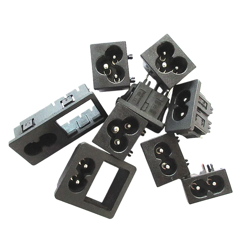 10PCS DB power socket series, 8-shaped power socket, three-hole power socket