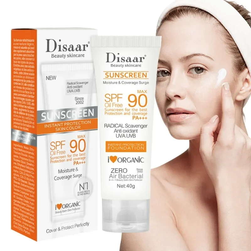 Disaar Facial Sunscreen SPF90 Lotion UV Protective Sun Cream Moisturizing Anti Sun Face Protection Long Lasting Sunblock