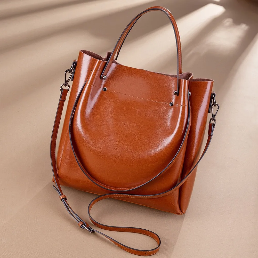 

Zency Fashion Shoulder Top Handle Handbag For Women 100% Genuine Leather Crossbody Large Shopper Bag Christmas New Year Gifts