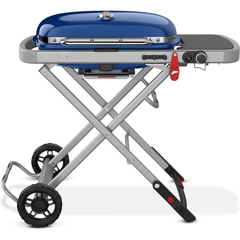 Weber Traveler Portable Gas Grill, Blue Gas Grills Propane barbecue