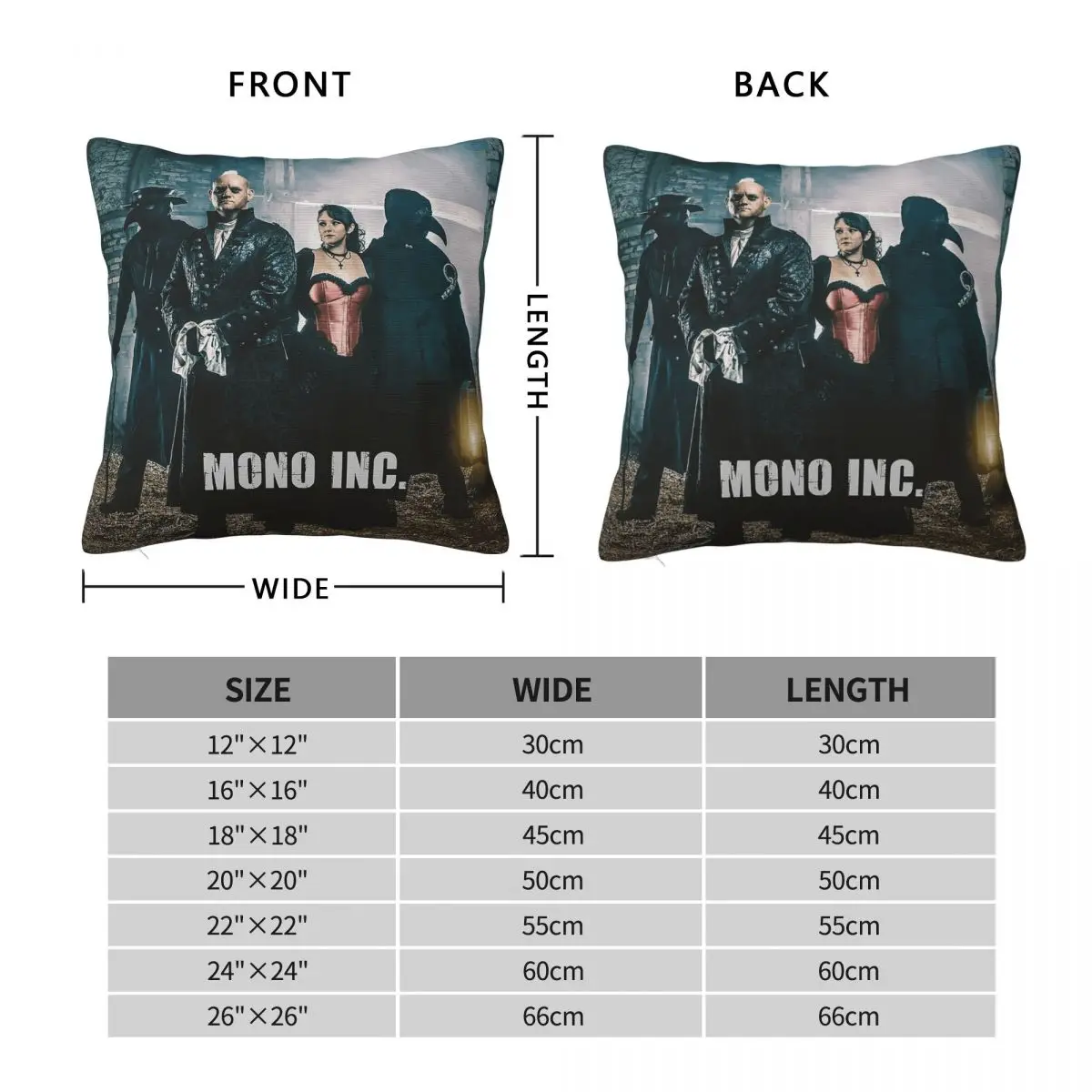Welcome To Hell Mono Inc Square Pillowcase Polyester Linen Velvet Creative Zip Decorative Car Cushion Cover