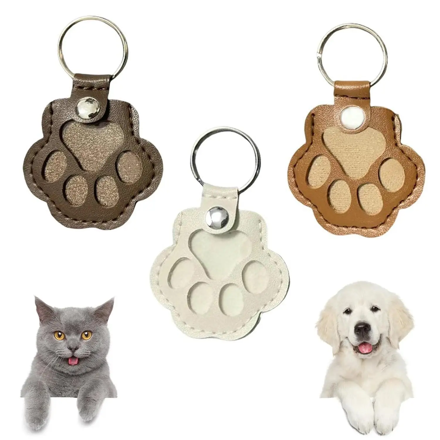 Dog Hair Keychain, Pet Hair Storage Keychain, Cat Paw Shaped Keychain, Handmade Key Holder for Collecting Cat and Dog Hair