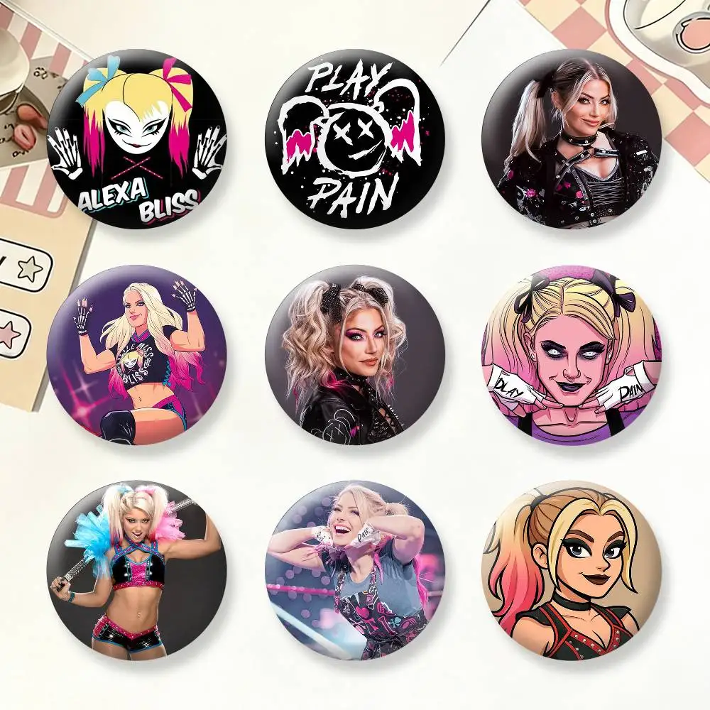 

A-Alexa B-Bliss Wrestling Badges Creative Tinplate Button PinsBrooch Badge Clothes Backpack