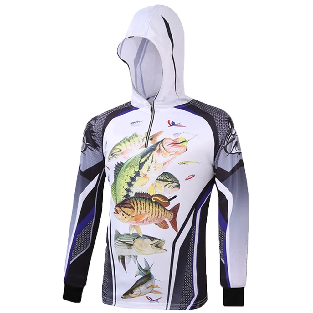 Fishing jacket New Summer Quick Dry Outdoor Sports Fishing Hooded Sunscreen Man Long sleeved camouflage Fishing Shirt