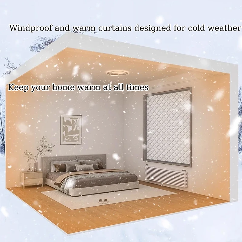 ستارة حرارية مقاومة للرياح لغرفة النوم في الشتاء، قطعة أثرية حرارية مقاومة للرياح، طبقة عازلة للتخزين الحراري، ختم بارد، نوافذ مقاومة للماء