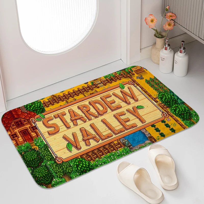 Veranda Floor Mat S-Stardew V-Valley Carpet for Bedroom Useful Things for Home Washable Non-slip Kitchen Living Room Bath Rug