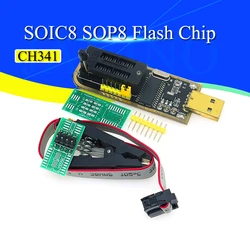 CH341 24 25 Series EEPROM Flash BIOS USB Programmer Module + SOIC8 SOP8 Test Clip For EEPROM 93CXX / 25CXX / 24CXX