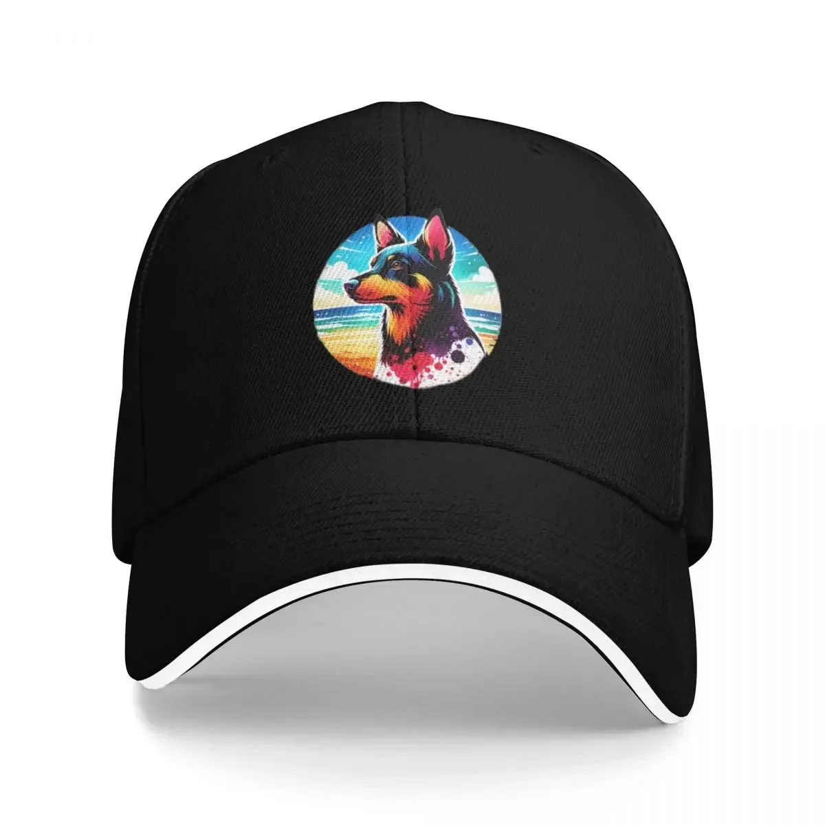 2026 New Australian Kelpie Beach Background Baseball Cap Golf Hat Man   Luxury Women's  Outlet 2025 Men's