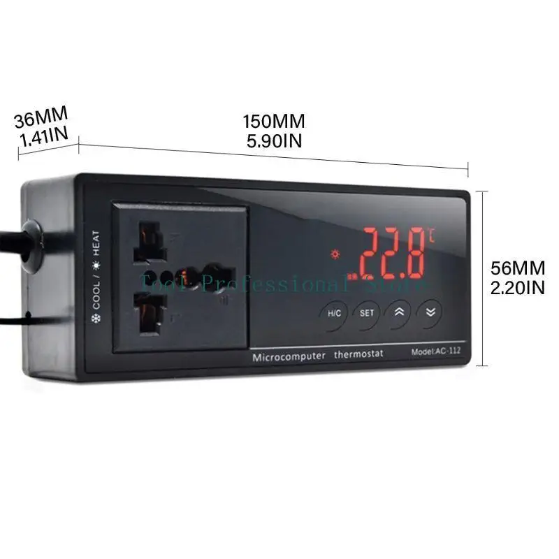 57QF 디지털 온도 컨트롤러 수족관 히터 액세서리(방수 센서 포함)