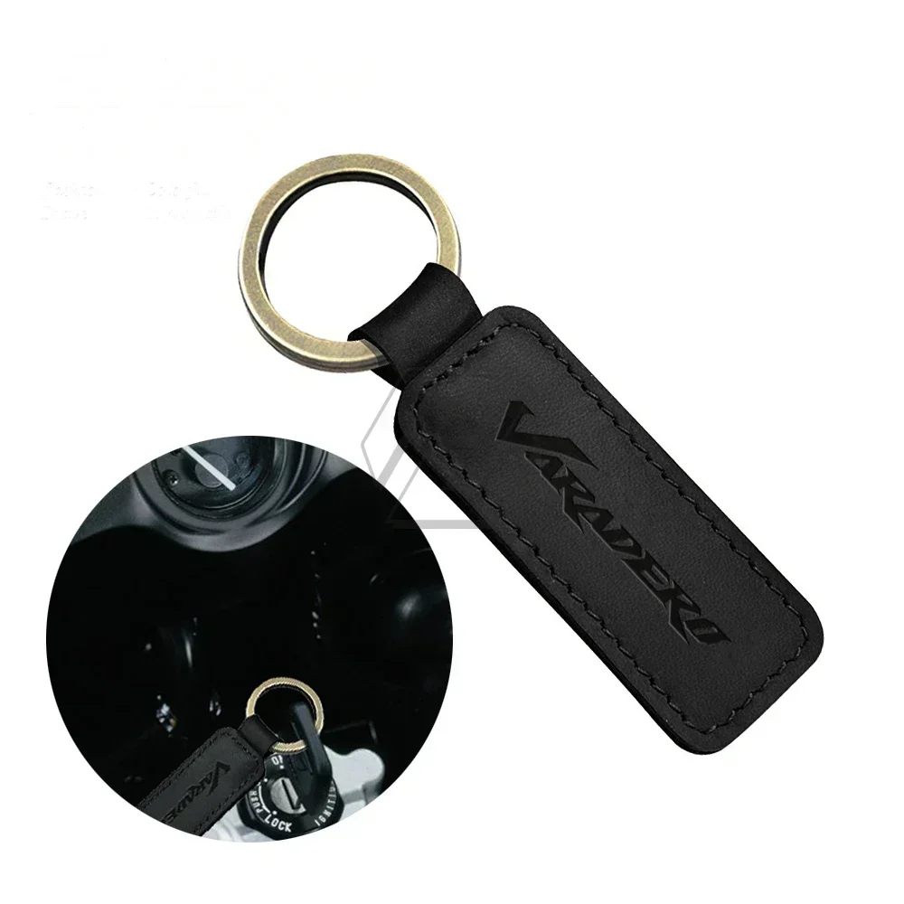 For Honda XL125V XL125 XL1000 XL1000V Varadero Keyring Motorcycle Cowhide Keychain Key Ring