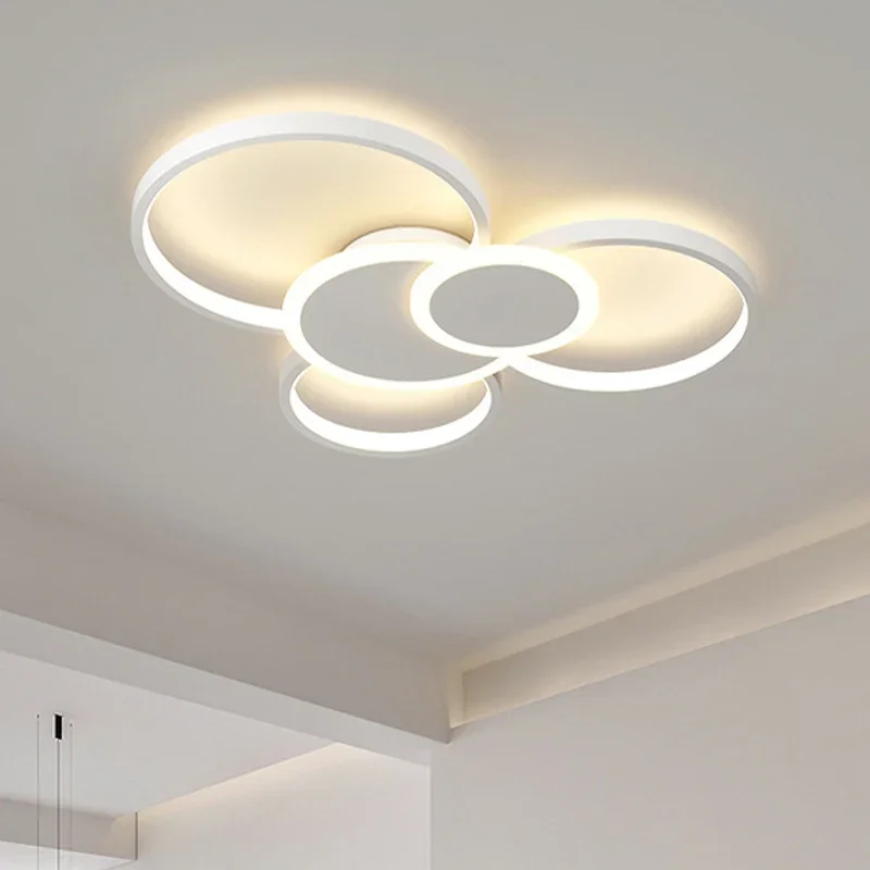 

Foyer Minimalism Modern Circles Led Dimmable Chandelier Bedroom Nordic Living Room Led Ceiling Chandelier Lighting Led Lamp