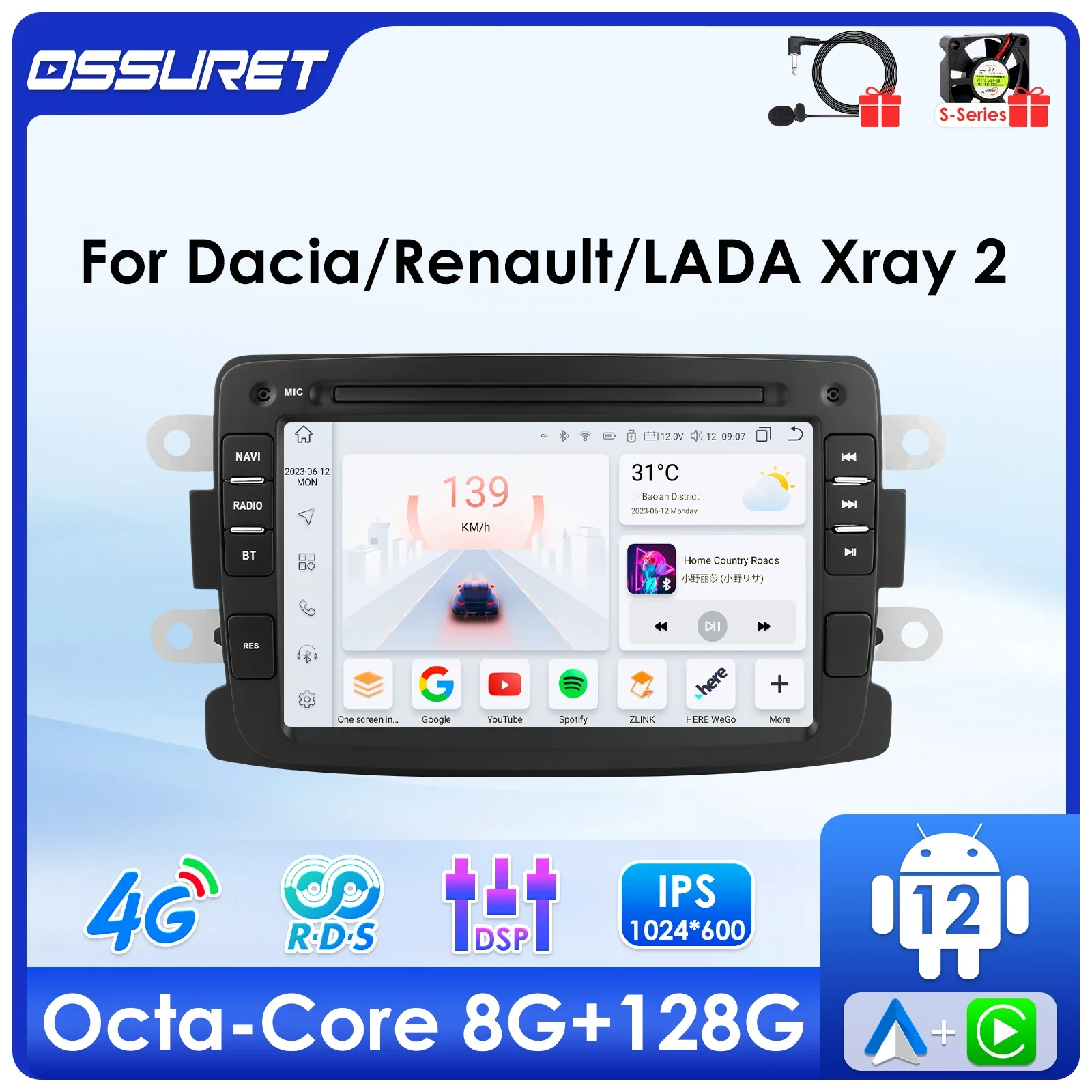 Android auto Car radio Multimedia For Renault Duster 2011-2017 Dacia Logan Dokker Sandero Lodgy Captur Symbol GPS navi Carplay