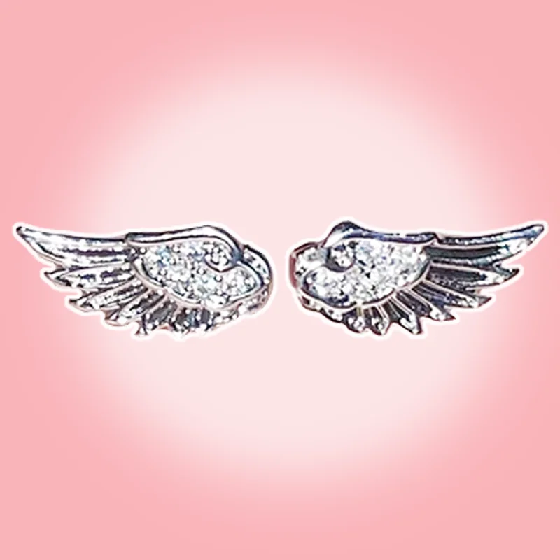 Women's Wing Shape Stud Earrings, Punk Gothic Style