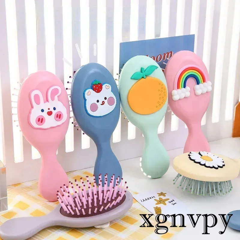 Kids Hair Combs Hair Brushes Child Portable Anti-static Comfortable Head Massage Combs Baby Boys Girls Hair Comb Orange Rainbow