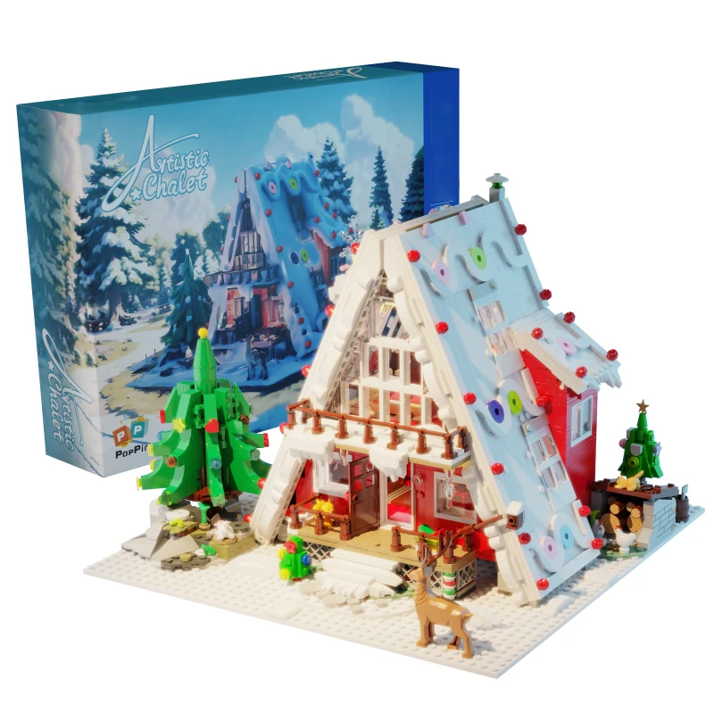 

613001 Christmas children's toy gift, art house Christmas tree model assembly DIY building blocks toys, desktop ornaments