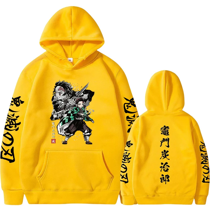 Japanes Anime pogromca demonów Plus rozmiar bluza z kapturem bluzy damskie i męskie Kamado Tanjirou grafika drukowana bluzka Unisex