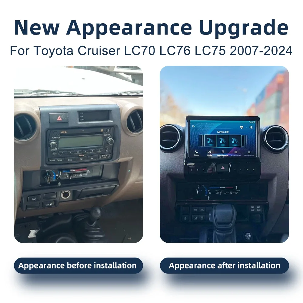 Android 14.0 Car Radio For Toyota Cruiser LC70 LC76 LC75 2007-2024 CarPlay GPS Navigation 4G WiFi DSP Stereo Multimedia Player
