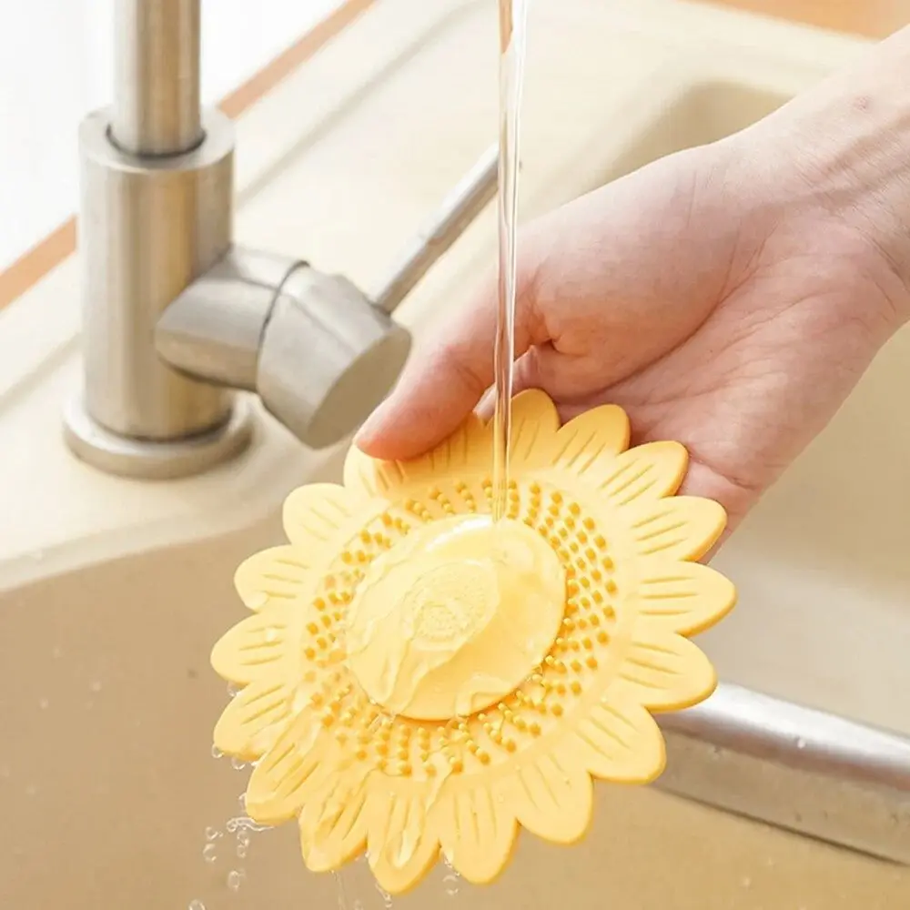 Floor Drain Cover Hair Filter Drainage Deodorizing Cover Washbasin Drain Hair Catcher Silicone Floor Drain Mat Hardware